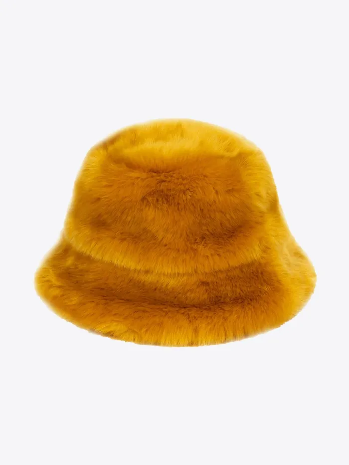 Men Dries Van Noten Hats and Caps Faux Fur Bucket Hat