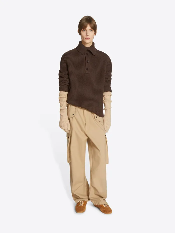 Men Dries Van Noten Knitwear Buttoned Wool Sweater