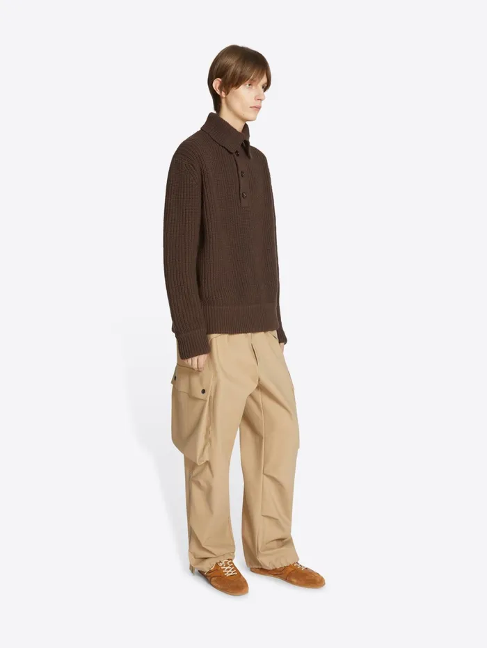 Men Dries Van Noten Knitwear Buttoned Wool Sweater