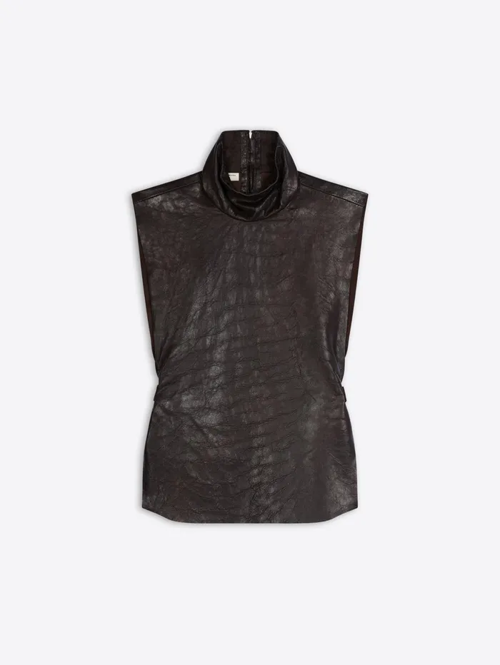 Men Dries Van Noten Shirts Leather Bib