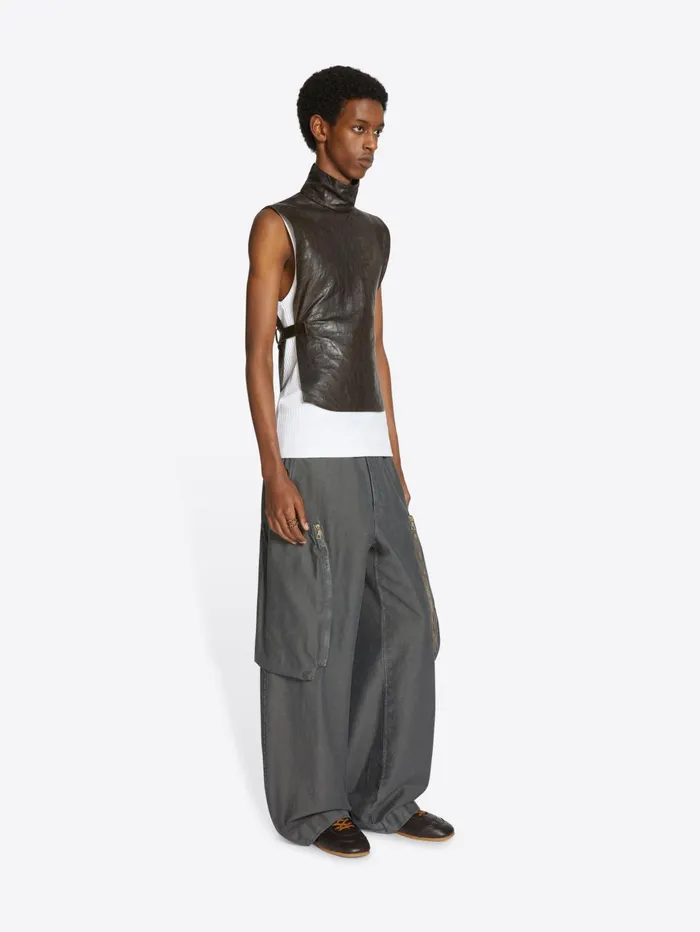 Men Dries Van Noten Shirts Leather Bib