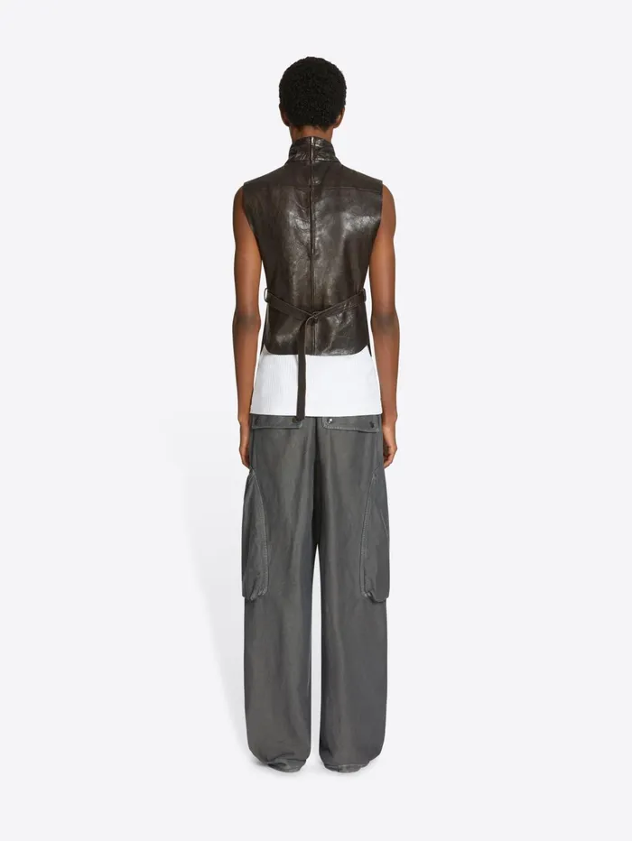 Men Dries Van Noten Shirts Leather Bib