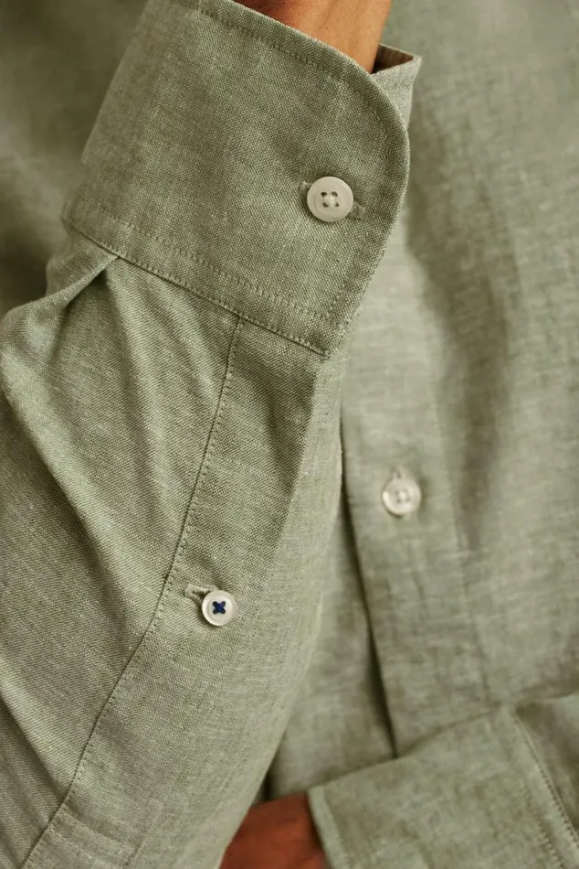 Men Easy Linen Shirt Olive Green Bonobos Business Casual Shirts
