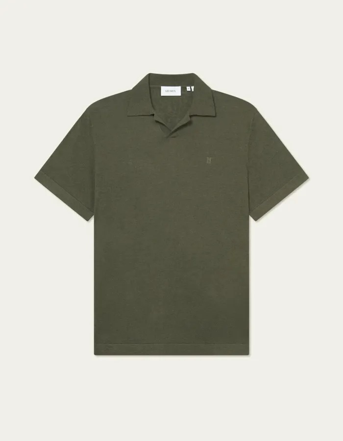 Men Emmanuel Polo Knit 8211 Forest Green Les Deux Knitwear