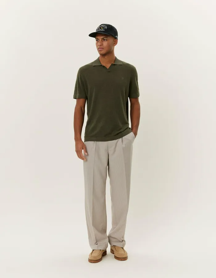 Men Emmanuel Polo Knit 8211 Forest Green Les Deux Knitwear