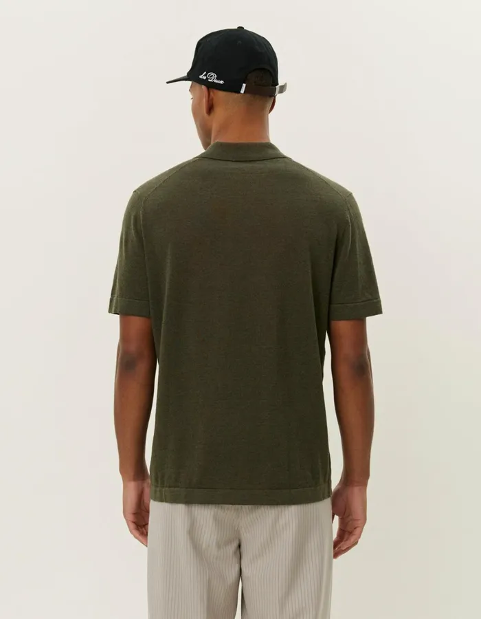 Men Emmanuel Polo Knit 8211 Forest Green Les Deux Knitwear