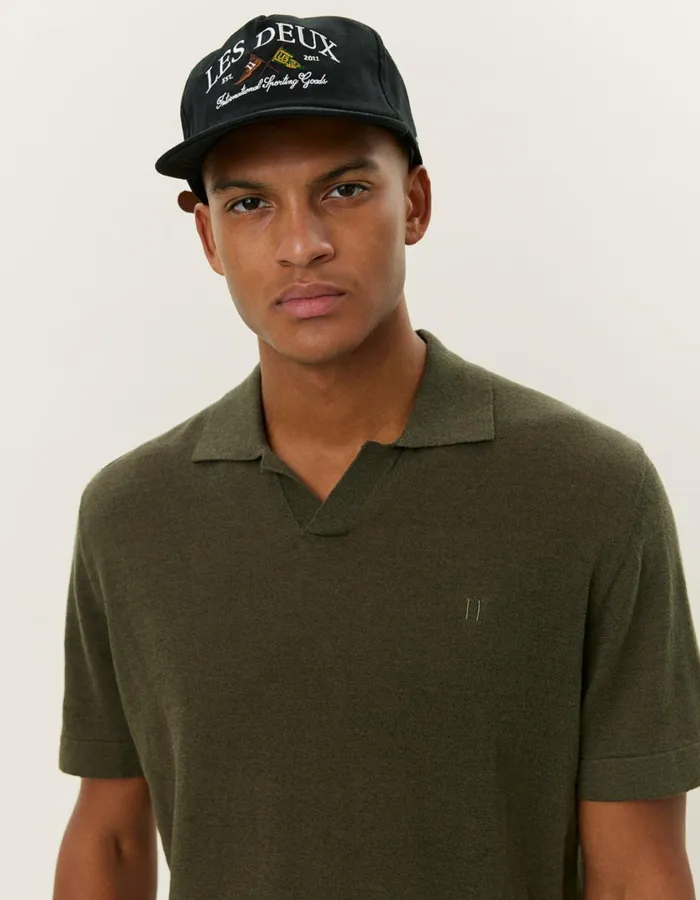 Men Emmanuel Polo Knit 8211 Forest Green Les Deux Knitwear