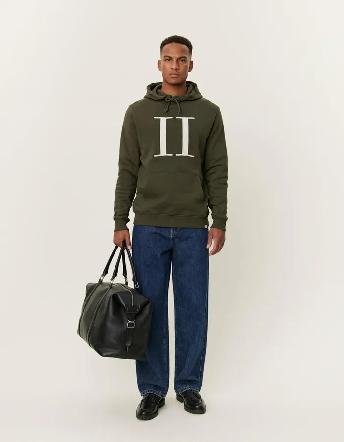 Men Encore Boucle Hoodie 8211 Forest GreenIvory Les Deux HoodiesSweatshirts