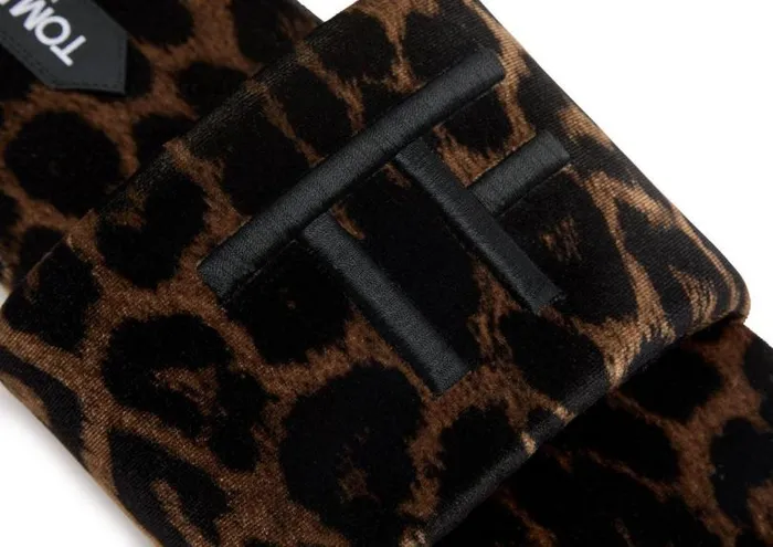 Men Espadrilles and Sandals Tom Ford Leopard Print Velour Harrison Slipper Men Espadrilles and Sandals Tom Ford Leopard Print Velour Harrison Slipper