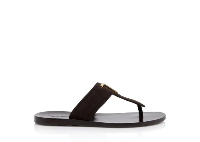 Men Espadrilles and Sandals Tom Ford Suede Brighton Sandal Brown