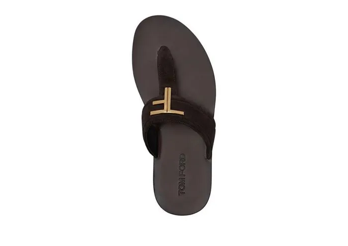 Men Espadrilles and Sandals Tom Ford Suede Brighton Sandal Brown Men Espadrilles and Sandals Tom Ford Suede Brighton Sandal Brown