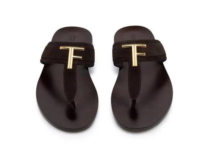 Men Espadrilles and Sandals Tom Ford Suede Brighton Sandal Brown Men Espadrilles and Sandals Tom Ford Suede Brighton Sandal Brown