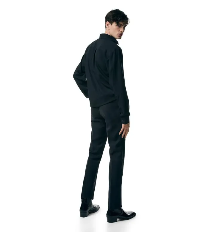 Men Evening Tom Ford Silk Parachute Slim Fit Evening Shirt Black