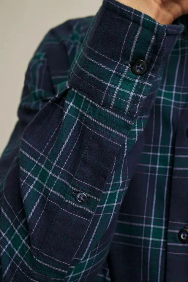 Men Everyday Lightweight Flannel Shirt Navy Tadley Plaid Bonobos Overshirts