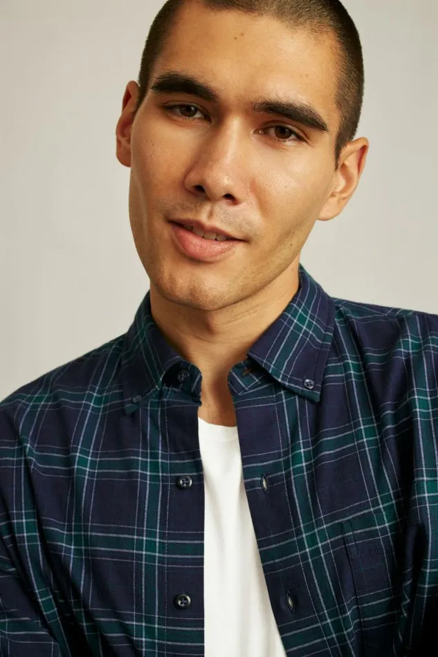 Men Everyday Lightweight Flannel Shirt Navy Tadley Plaid Bonobos Overshirts