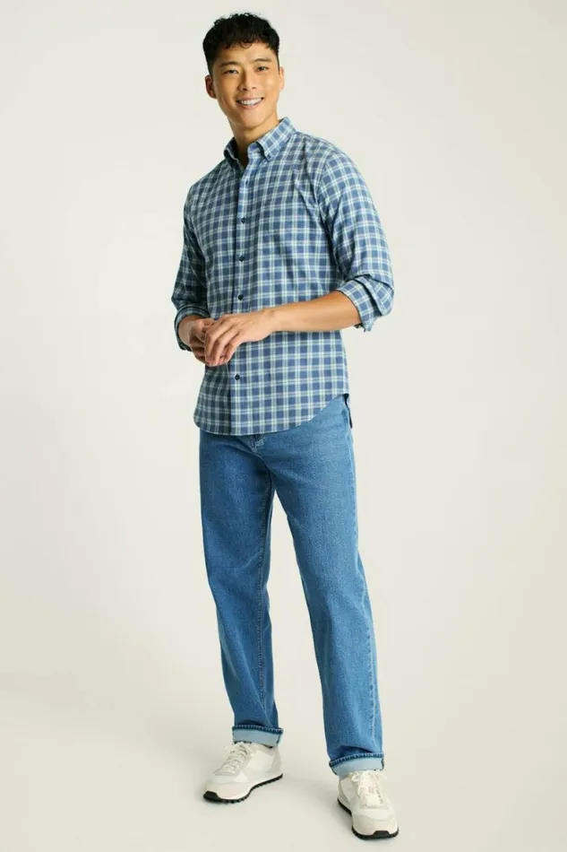 Men Everyday Lightweight Flannel Shirt Nomad Plaid Bonobos Overshirts