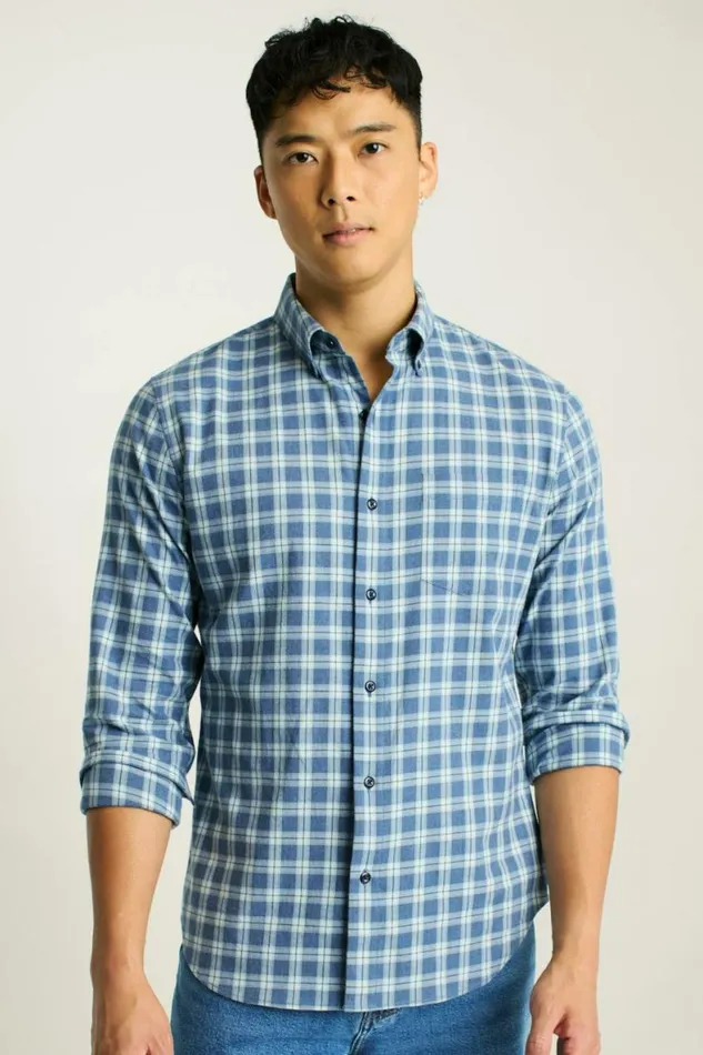 Men Everyday Lightweight Flannel Shirt Nomad Plaid Bonobos Overshirts