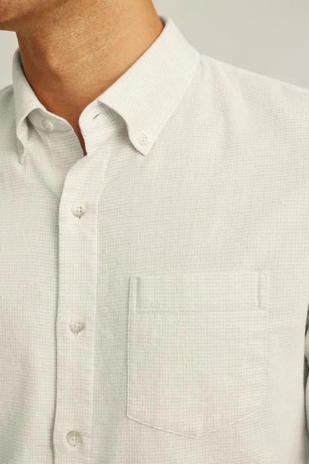 Men Everyday Lightweight Flannel Shirt Oatmeal Micro Houndstooth Bonobos Overshirts