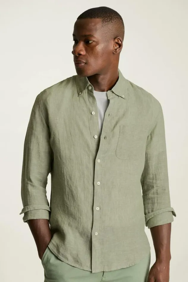 Men Everyday Linen Shirt Dusty Green Bonobos Casual Shirts