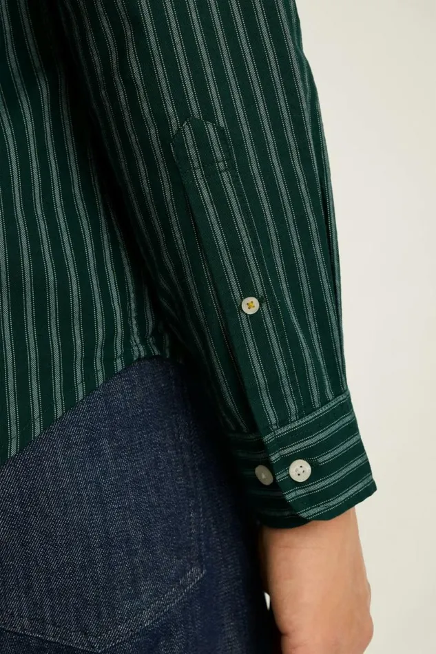 Men Everyday Oxford Shirt Evergreen Stripe Bonobos Casual Shirts
