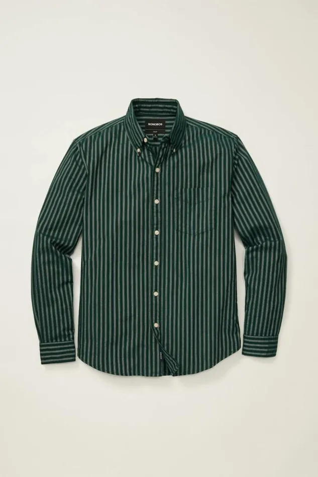 Men Everyday Oxford Shirt Evergreen Stripe Bonobos Casual Shirts