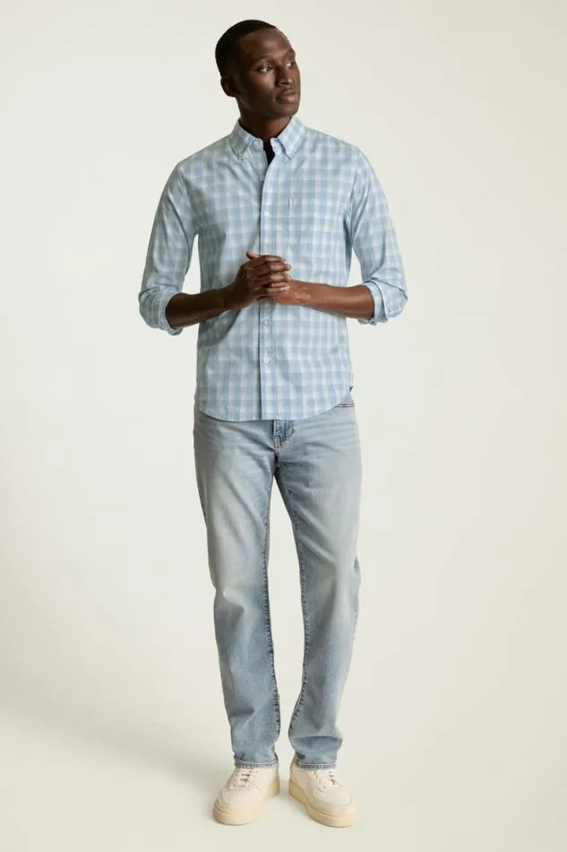 Men Everyday Shirt Blue Parton Check Bonobos Casual Shirts