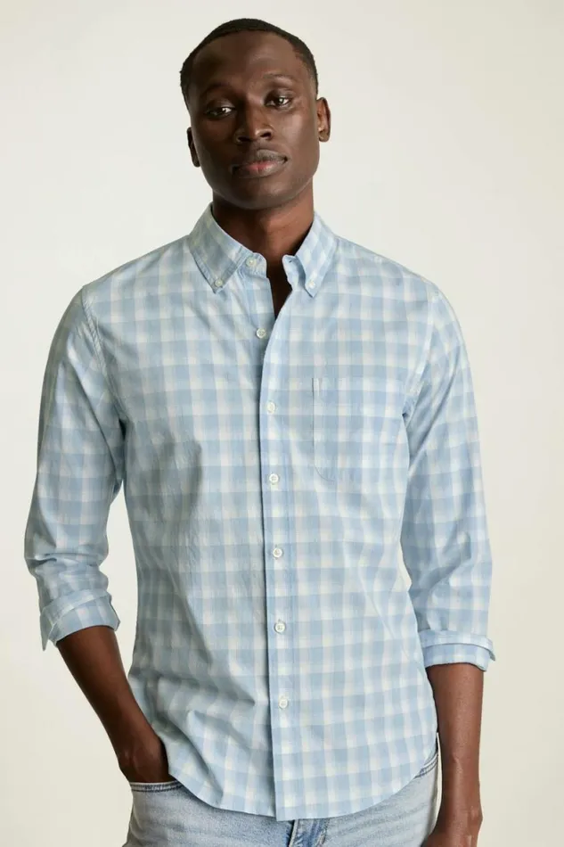 Men Everyday Shirt Blue Parton Check Bonobos Casual Shirts