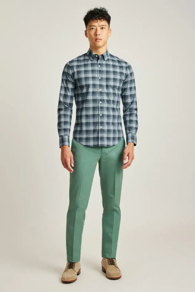 Men Everyday Shirt Breezy Blue Plaid Bonobos Business Casual Shirts