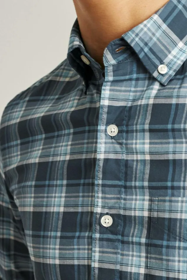 Men Everyday Shirt Breezy Blue Plaid Bonobos Business Casual Shirts