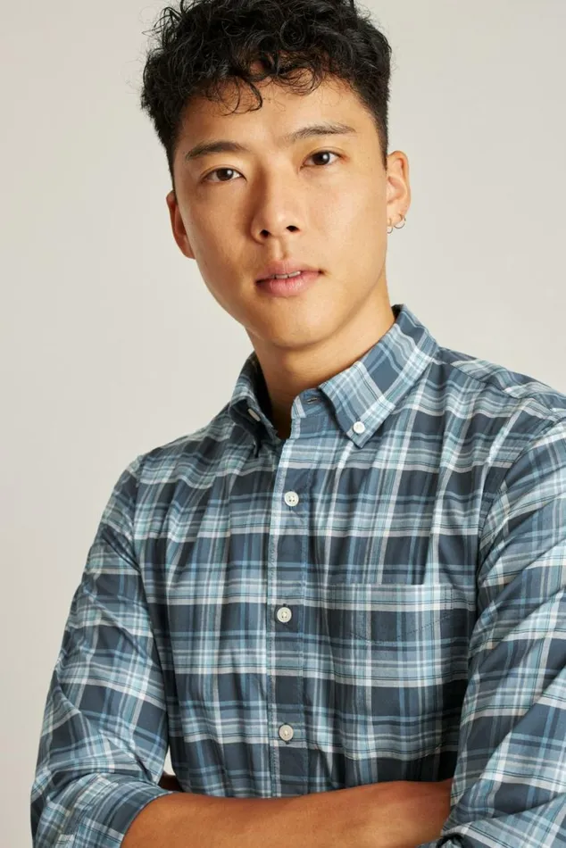 Men Everyday Shirt Breezy Blue Plaid Bonobos Business Casual Shirts