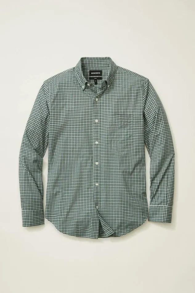 Men Everyday Shirt Green Lake Gingham Bonobos Business Casual Shirts