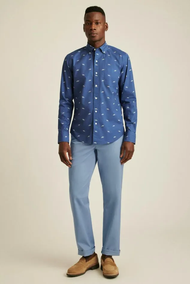 Men Everyday Shirt Navy Brontosaurus Bonobos Business Casual Shirts