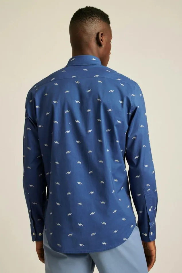Men Everyday Shirt Navy Brontosaurus Bonobos Business Casual Shirts