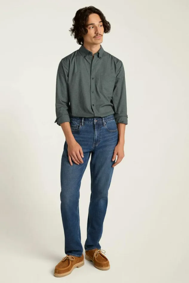 Men Everyday Shirt Navy Olive Check Bonobos Business Casual Shirts