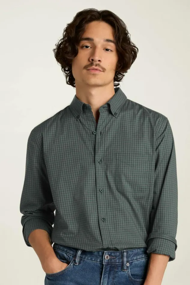 Men Everyday Shirt Navy Olive Check Bonobos Business Casual Shirts