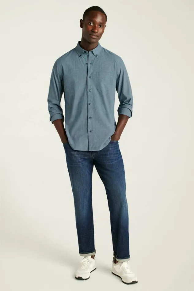 Men Everyday Shirt Navy Oxnard Stripe Bonobos Business Casual Shirts