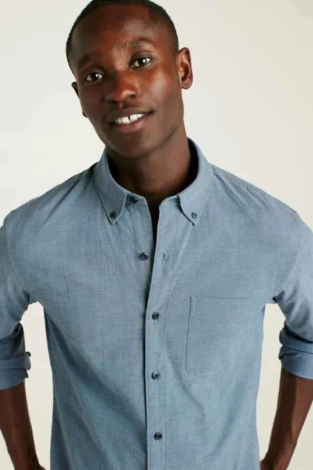 Men Everyday Shirt Navy Oxnard Stripe Bonobos Business Casual Shirts