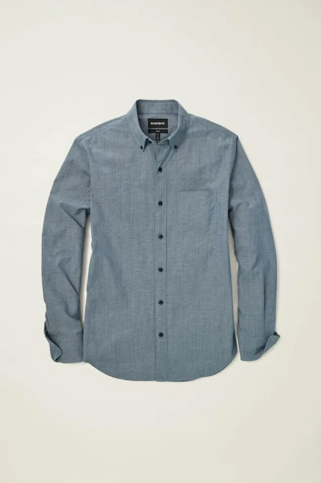 Men Everyday Shirt Navy Oxnard Stripe Bonobos Business Casual Shirts