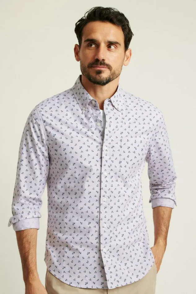 Men Everyday Shirt Navy Sprouse Floral Bonobos Business Casual Shirts