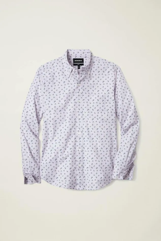 Men Everyday Shirt Navy Sprouse Floral Bonobos Business Casual Shirts