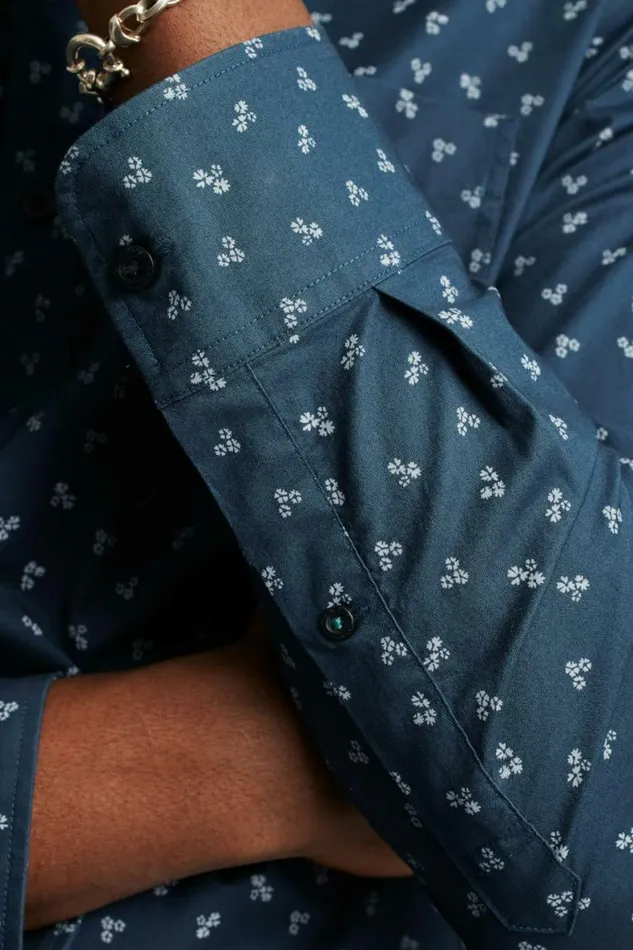 Men Everyday Shirt Navy Violet Floral Bonobos Business Casual Shirts