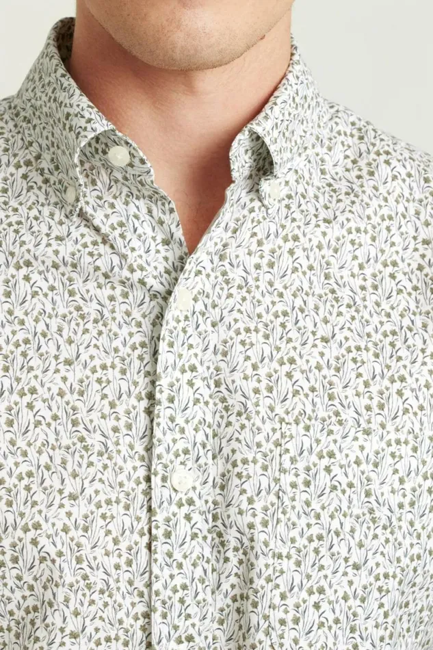 Men Everyday Shirt Olive Floral Scatter Bonobos Business Casual Shirts