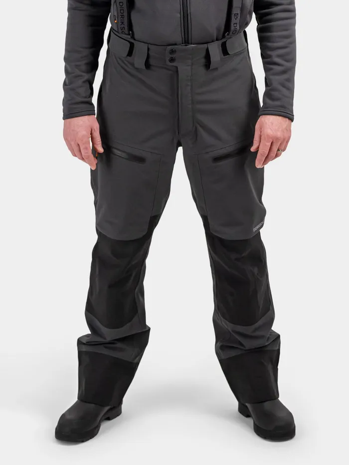 Men Fractus Pants Coal Black Didriksons Waterproof Trousers