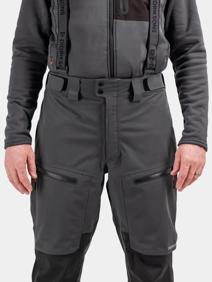 Men Fractus Pants Coal Black Didriksons Waterproof Trousers