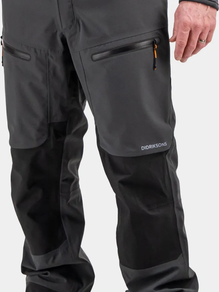 Men Fractus Pants Coal Black Didriksons Waterproof Trousers