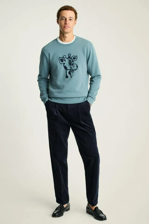 Men Geoffrey Supersoft Crew Kazoo Blue Bonobos Crew and VNeck Sweaters
