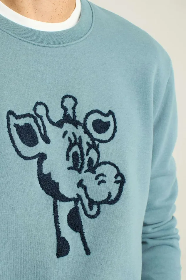 Men Geoffrey Supersoft Crew Kazoo Blue Bonobos Crew and VNeck Sweaters