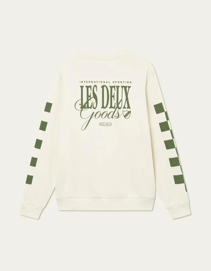 Men Goods Sweatshirt 8211 IvoryChive Green Les Deux HoodiesSweatshirts