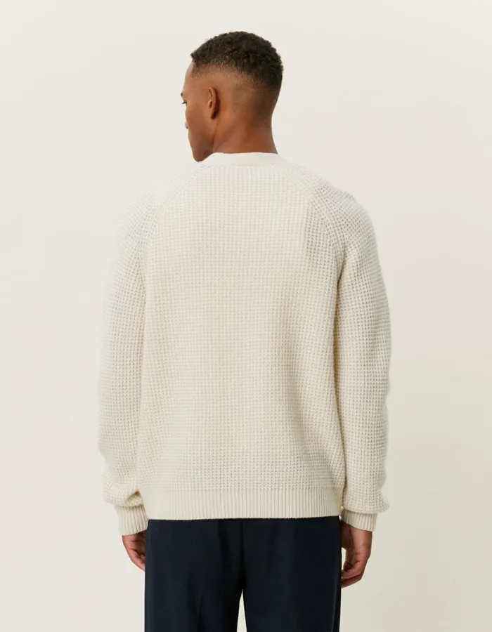 Men Grady Waffle Cardigan 8211 Ivory Les Deux Knitwear