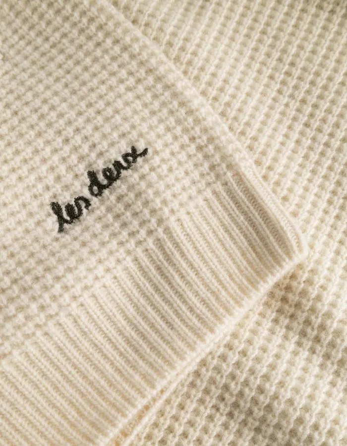 Men Grady Waffle Cardigan 8211 Ivory Les Deux Knitwear